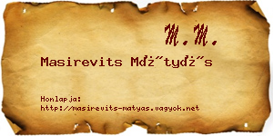 Masirevits Mátyás névjegykártya